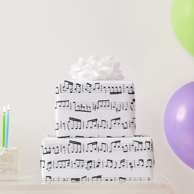 Papel De Presente Notas de música em branco (Presentes para festas)