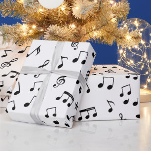 Papel De Presente Notas Musicais
