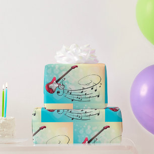 Papel De Presente Notas Musicais de Violão Elétrico