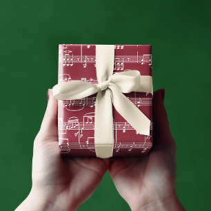 Papel De Presente notas musicais feriados felizes