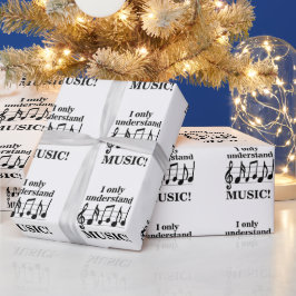 Papel De Presente Notas Musicais Preto e Branco Aniversário de Músic