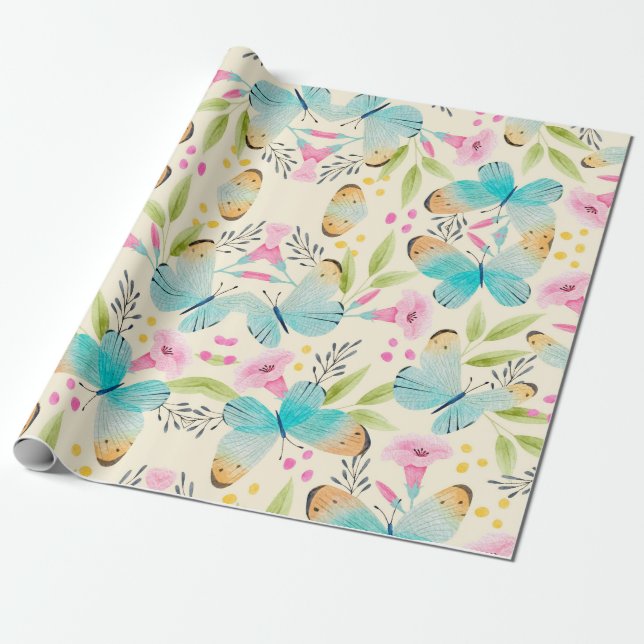 Papel De Presente Notebook Whimsic Butterfly Planner (Desenrolado)