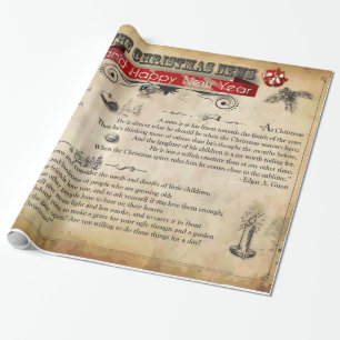 Papel De Presente Notícias de Natal Papel Brilhante, 30" x 6'