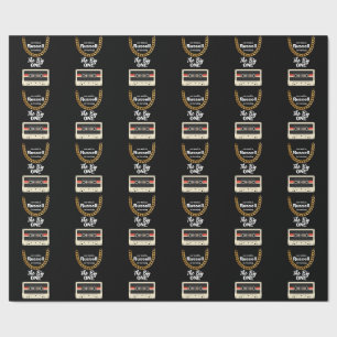 Papel De Presente Notório Aniversário de 1 ano Preto
