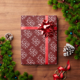 Papel De Presente Noughts Tic-Tac-Toe e Cruzes