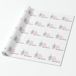 Papel De Presente Nova Iorque - Estátua da Liberdade dos EUA
