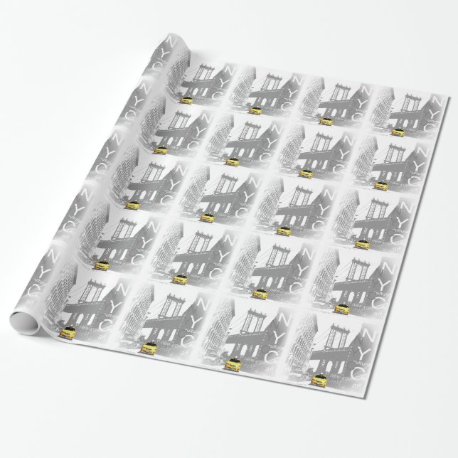 Papel De Presente Nova Iorque Nyc Yellow Taxi Pop Art (Desenrolado)