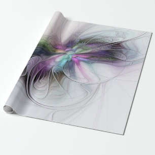 Papel De Presente Nova Vida, Arte Fantasia Abstrata Colorida Fractal
