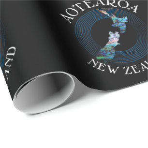 PAPEL DE PRESENTE NOVA ZEALAND MAP PAUA