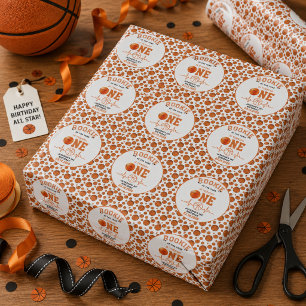 Papel De Presente Novato do Ano de Basquete de primeiro aniversario