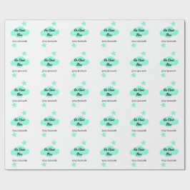Papel De Presente Nove nuvens pastéis verdes estrelas despedida de s
