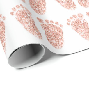 Papel De Presente Novo Chá favorito Menina Menina Branca Pés Rosa Br