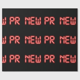 Papel De Presente Novo Efeito Digital Neon Vermelho de Milestone de 