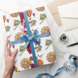 Papel De Presente Novo México Vermelho Chile Pinõn Zia Balão de Ar Q