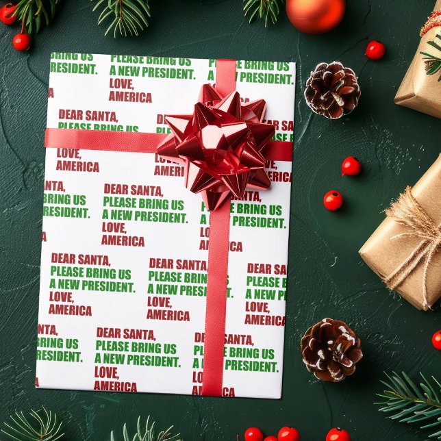 Papel De Presente Novo Presidente Político Engraçado para o Natal (Criador carregado)