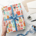 Papel De Presente Noz-cracker Colorful Modern Christmas Pattern<br><div class="desc">O quebra-cabeça Colorido Padrão de Natal Moderno Molhado de Papel Presente apresenta um padrão colorido de salgadinhos,  tambores,  Enfeites de natal e flocos de neve. Criado pelo Evco Studio www.zazzle.com/store/evcostudio</div>