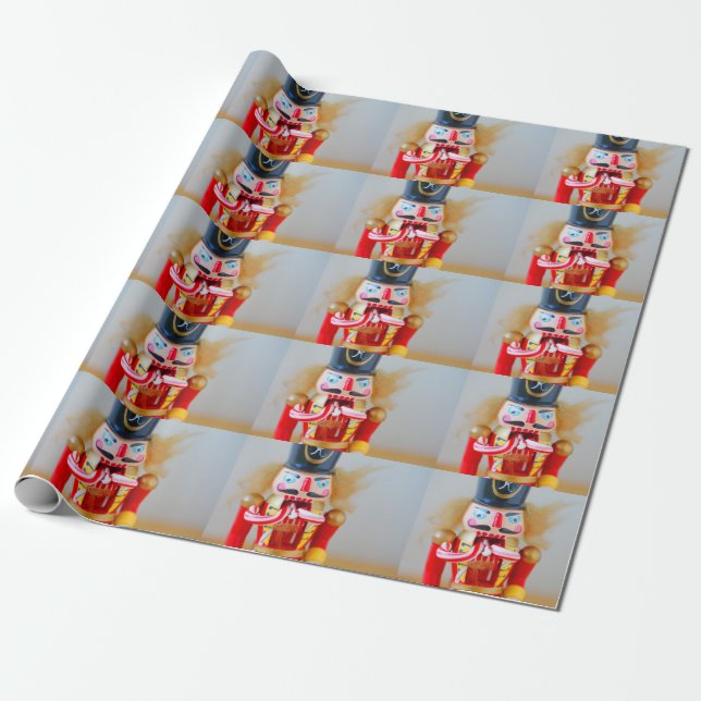 Papel De Presente Noz-cracker com canas doces (Desenrolado)