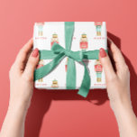 Papel De Presente Noz-cracker de aquarela botânica e fofo filho de N<br><div class="desc">Embalagem de presente festivo de Natal bonito e botânico,  de coloração aquática,  do quebra-nozes. Personalizado,  ideal para filho,  filha,  neto,  neta.</div>