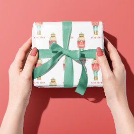 Papel De Presente Noz-cracker de aquarela botânica e fofo filho de N