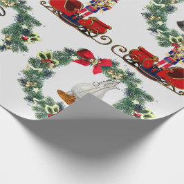 Papel De Presente Noz-cracker Natal Sleigh Vintage Lanternas