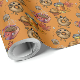 Papel De Presente Nozes Adoráveis e Chá