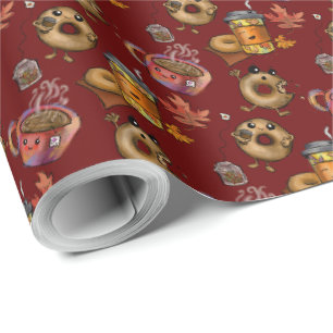 Papel De Presente Nozes Adoráveis e Chá
