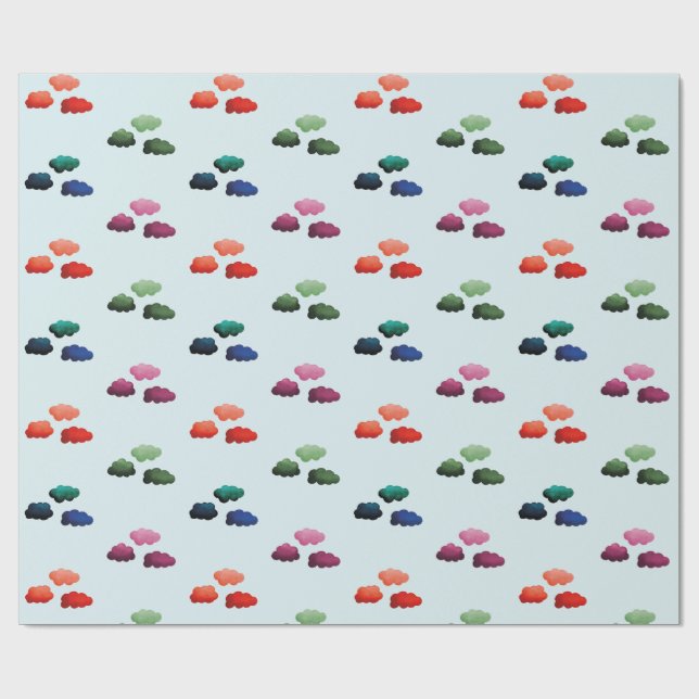 Papel De Presente Nuages multicolores à l'aquarelle (Aberto)