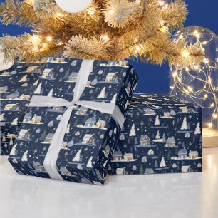 Papel De Presente Núcleo de cascas de Natal festivo