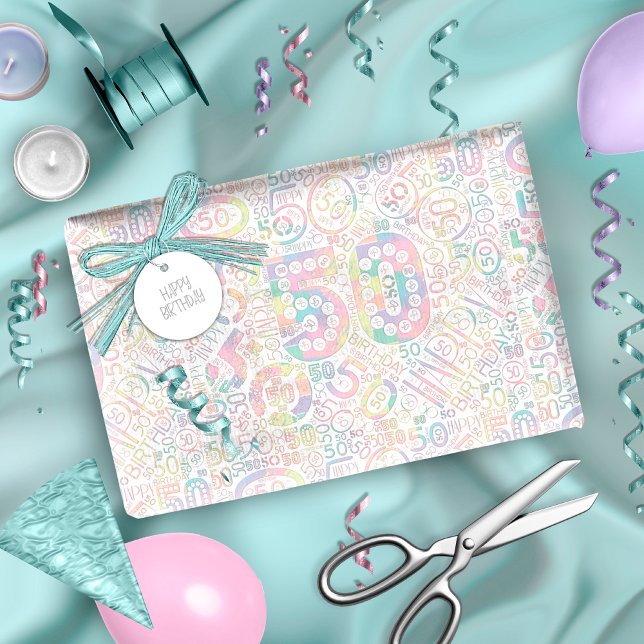 Papel De Presente Número de Aniversário Cloud 50 A ID270 (Criador carregado)