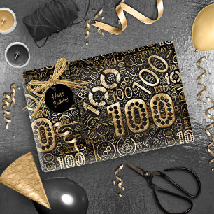 Papel De Presente Número de Aniversário Cloud de Palavras 100 C ID