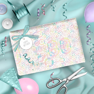 Papel De Presente Número de Aniversário Cloud de Palavras Oitenta 