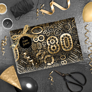 Papel De Presente Número de Aniversário Cloud de Palavras Oitenta C 