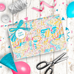 Papel De Presente Número de Aniversário Cloud Palavra Setenta B ID