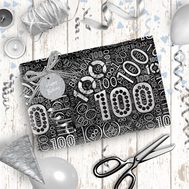 Papel De Presente Número de Aniversário Cloud Word 100 D ID270 (Criador carregado)