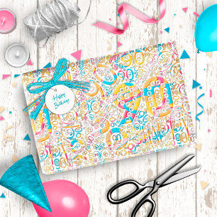 Papel De Presente Numero de Aniversário Nona de Nuvens da Palavra B