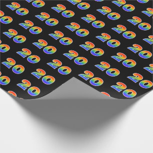 Papel De Presente Número de Evento "20" do Padrão do Rainbow