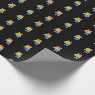 Papel De Presente Número de evento "4" Padrão do Rainbow Spectrum