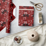 Papel De Presente Números brancos pretos vermelhos personalizados<br><div class="desc">Red Black White Numbers Personalizou o presente de aniversário ou aniversário.</div>