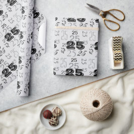 Papel De Presente Números de fumaça Preta da cinza Personalizados