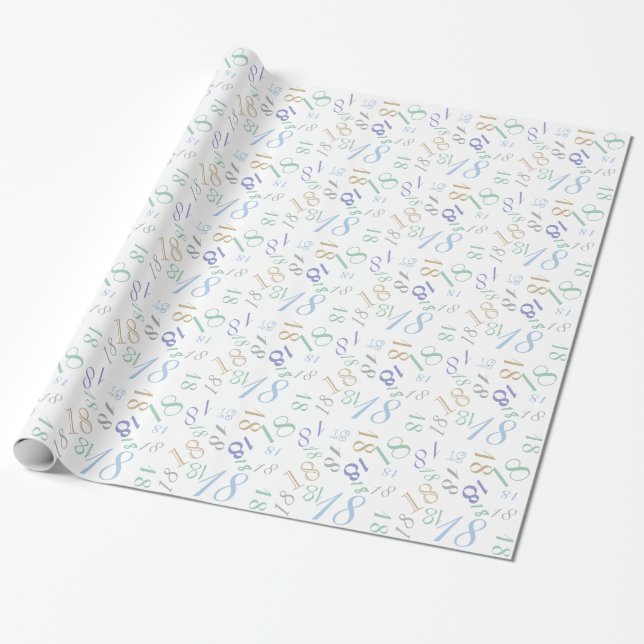 Papel De Presente Números embaralhados ALTERAM A IDADE Tipografia de (Desenrolado)