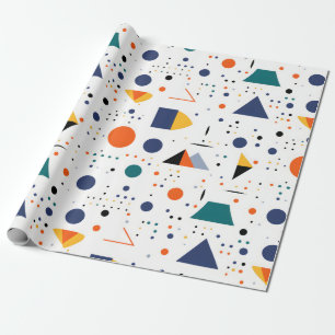 Papel De Presente Números geométricos de Abstrato de cores saturadas