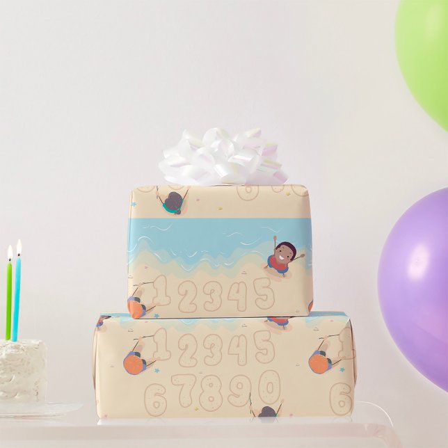 Papel De Presente Números Na Areia (Criador carregado)