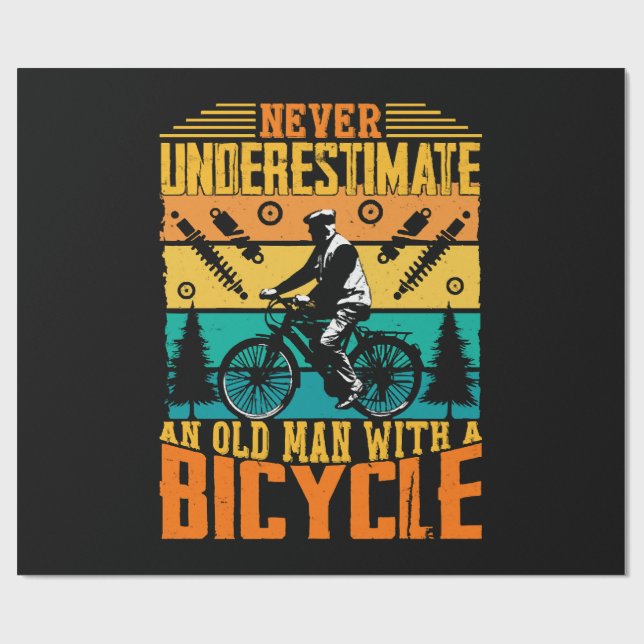 Papel De Presente Nunca Subestime um Homem Velho numa Bicicleta (Aberto)