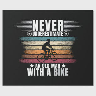 Papel De Presente Nunca Subestime um Homem Velho numa Bicicleta