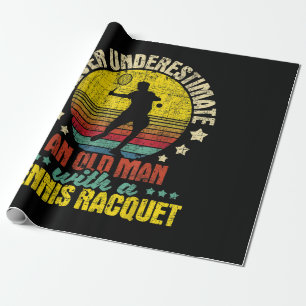 Papel De Presente Nunca Subestime um Homem Velho - Racket de Tênis S
