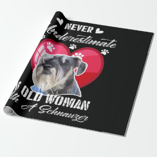 Papel De Presente Nunca subestime uma velha com um schnauzer