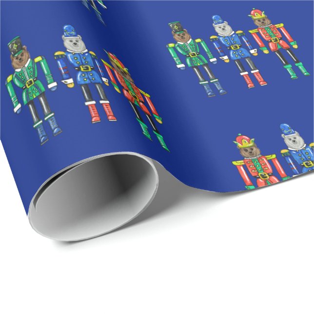 Papel De Presente Nutcracker Bears Wrapping Paper (Ponta do rolo)