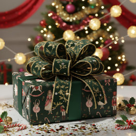 Papel De Presente Nutcracker  Elegant Ballet Christmas