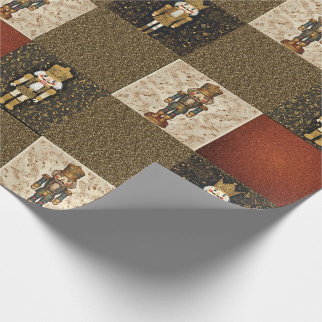 Papel De Presente Nutcracker Sparkle Checkerboard Traditional (Ponta)