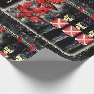 Papel De Presente Nutcracker Trio Ballerina Red Leaves
